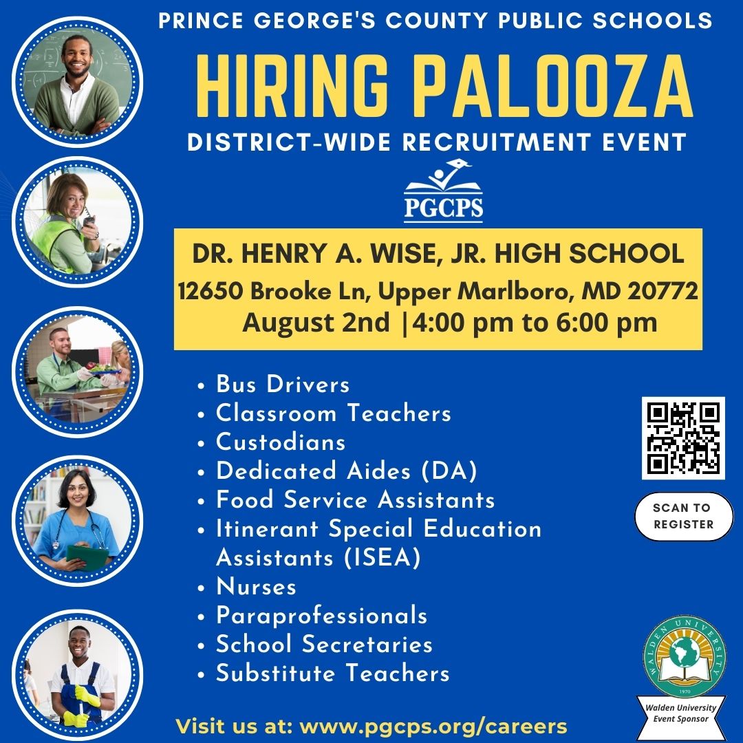 Prince County Public Schools Calendar PGCPS Hiring Palooza