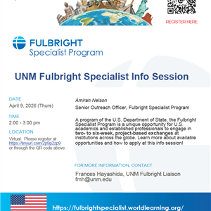 Image for: UNM Fulbright Specialist Info Session