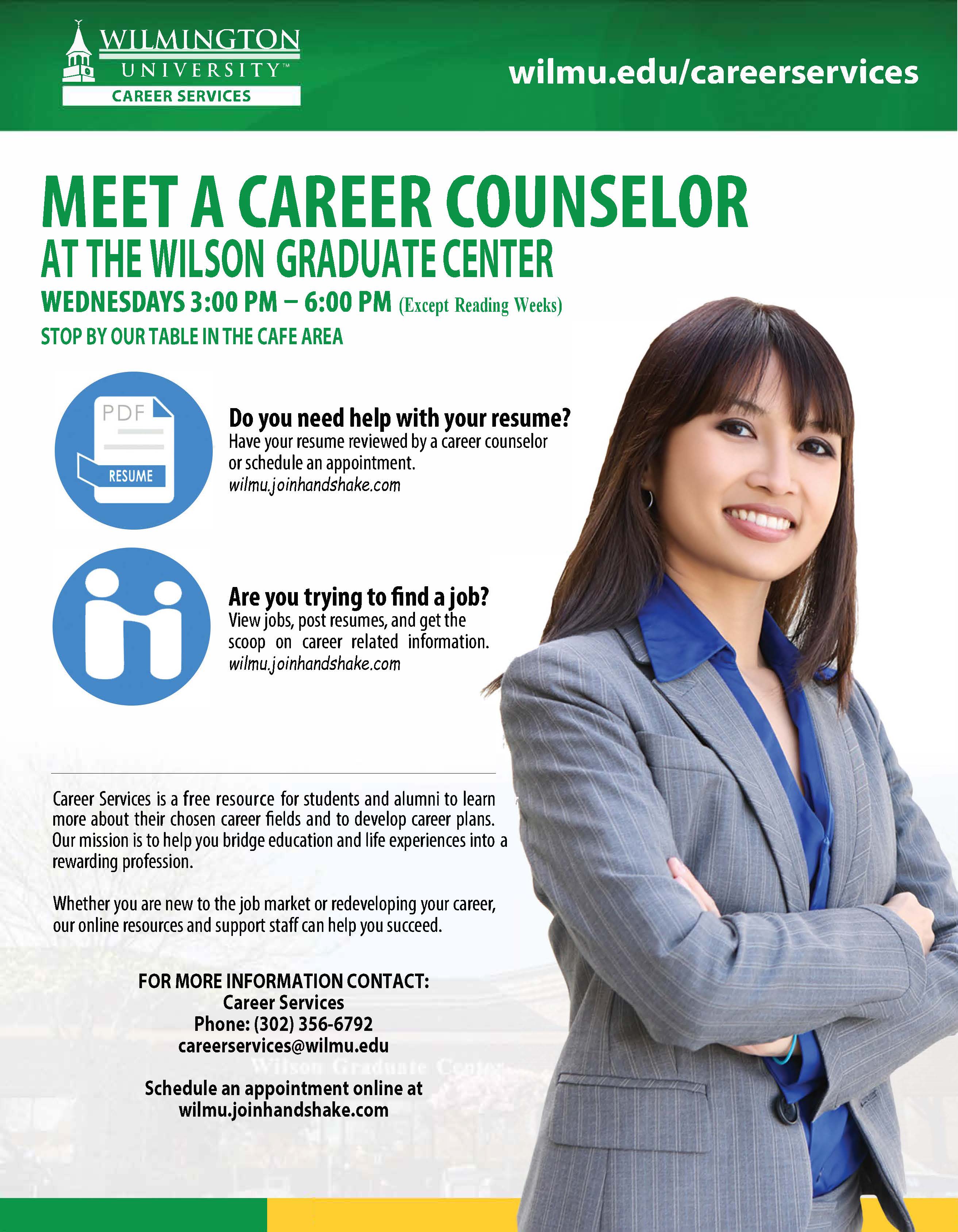 Student Services Calendar - Career Services at the Wilson Graduate 
