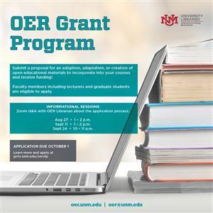 Image for: OER Grant Program Online Information Sessions