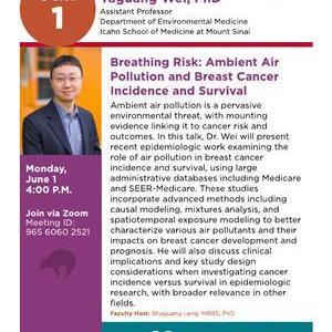 Image for: CCPS Program Meeting - Breathing risk: Ambient air pollution and breast cancer incidence and survival
