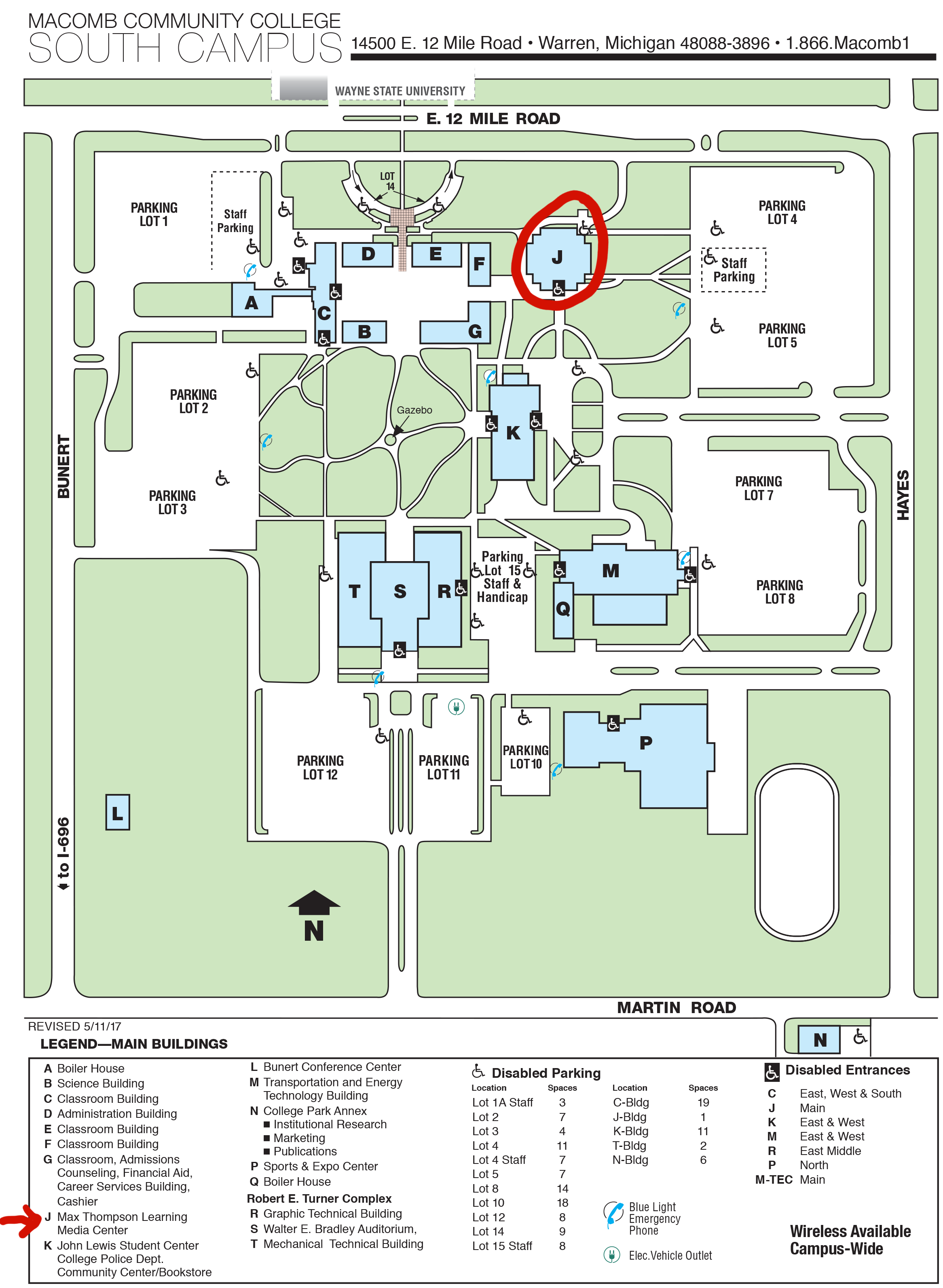 macomb community college south campus map Macomb South Campus Map Campus Map macomb community college south campus map