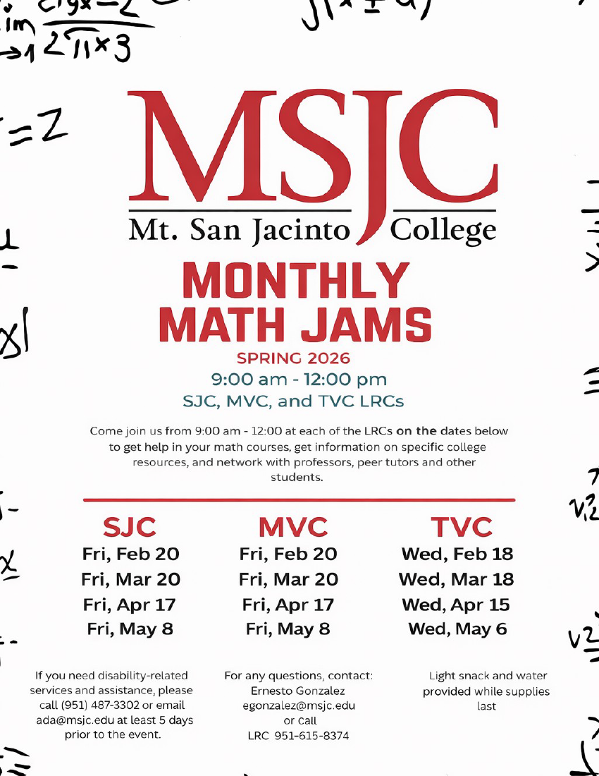 Monthly Math Jams flyer