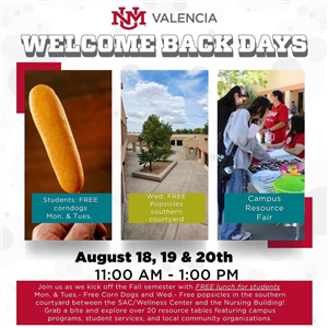 Welcome Back Days flyer