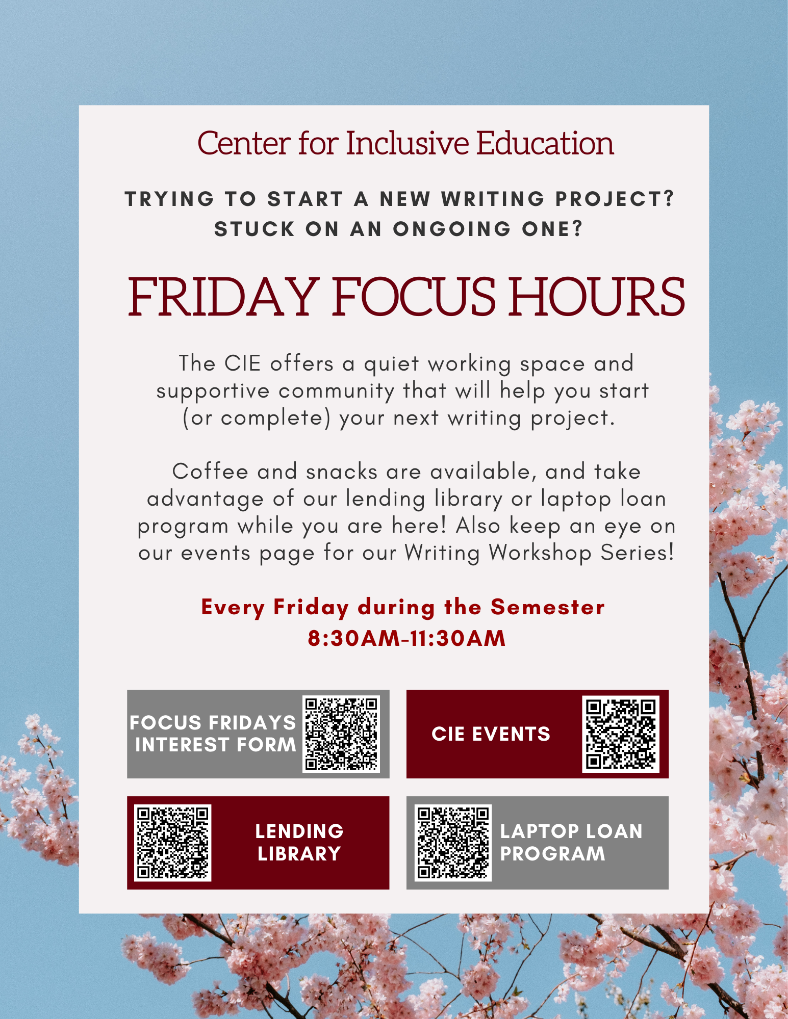 Graduate School - Friday Focus Hours - Spring 2026