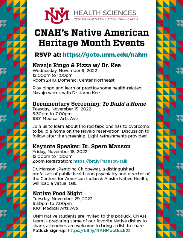 UNM Events Calendar Native American Heritage Month Native Food Night