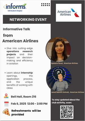 UB Events Calendar UB INFORMS Networking Event: An Informative Talk from American Airlines