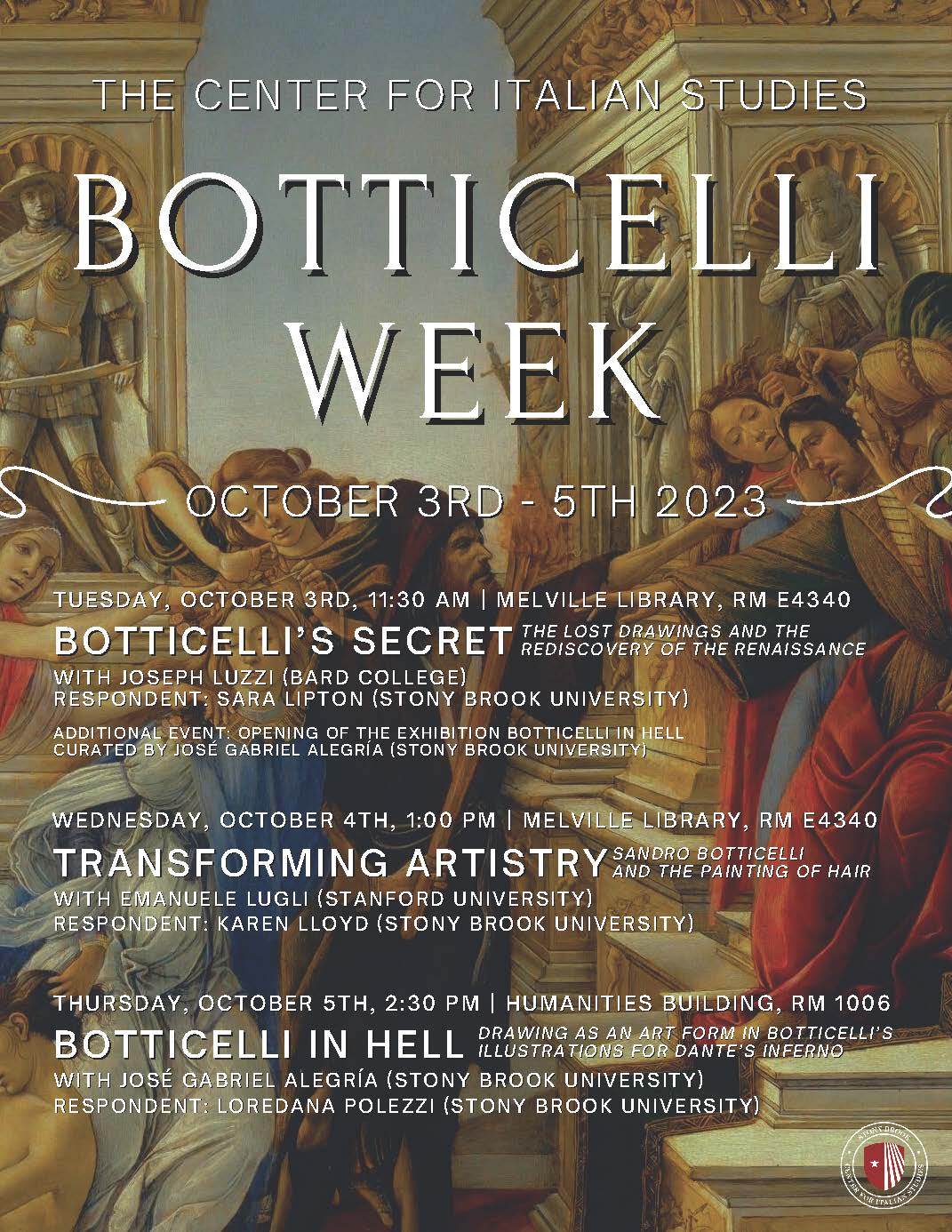 College of Arts and Sciences - Botticelli Week at the Center for Italian  Studies: Botticelli's Secret: The Lost Drawings and the Rediscovery of the  Renaissance