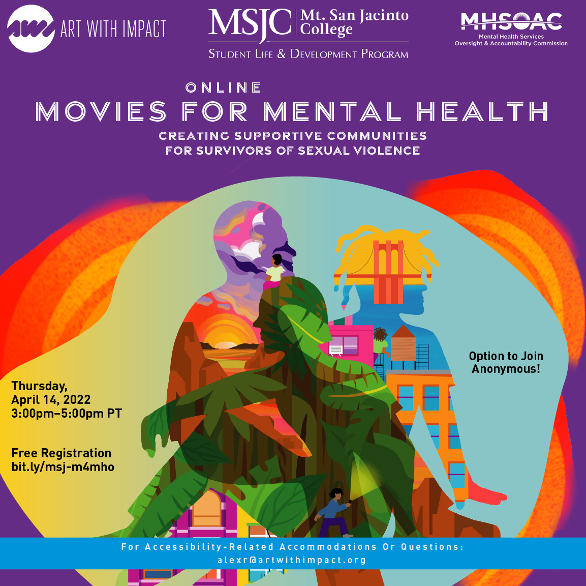 MSJC Events - Movies for Mental Health: Creating Supportive Communities for  Survivors of Sexual Violence