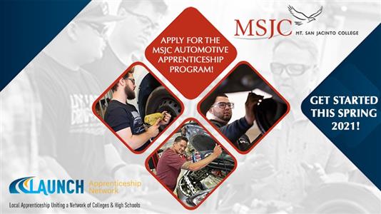 MSJC Events - MSJC Automotive Apprenticeship Program Spring 2021 - Open