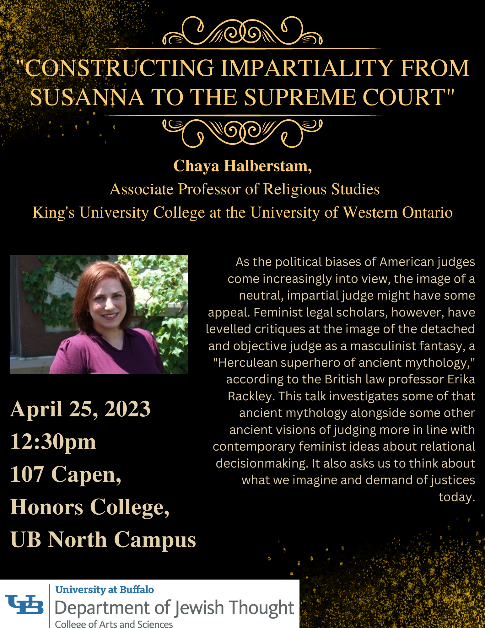 UB Events Calendar - "Constructing Impartiality from Susanna to the Supreme  Court"