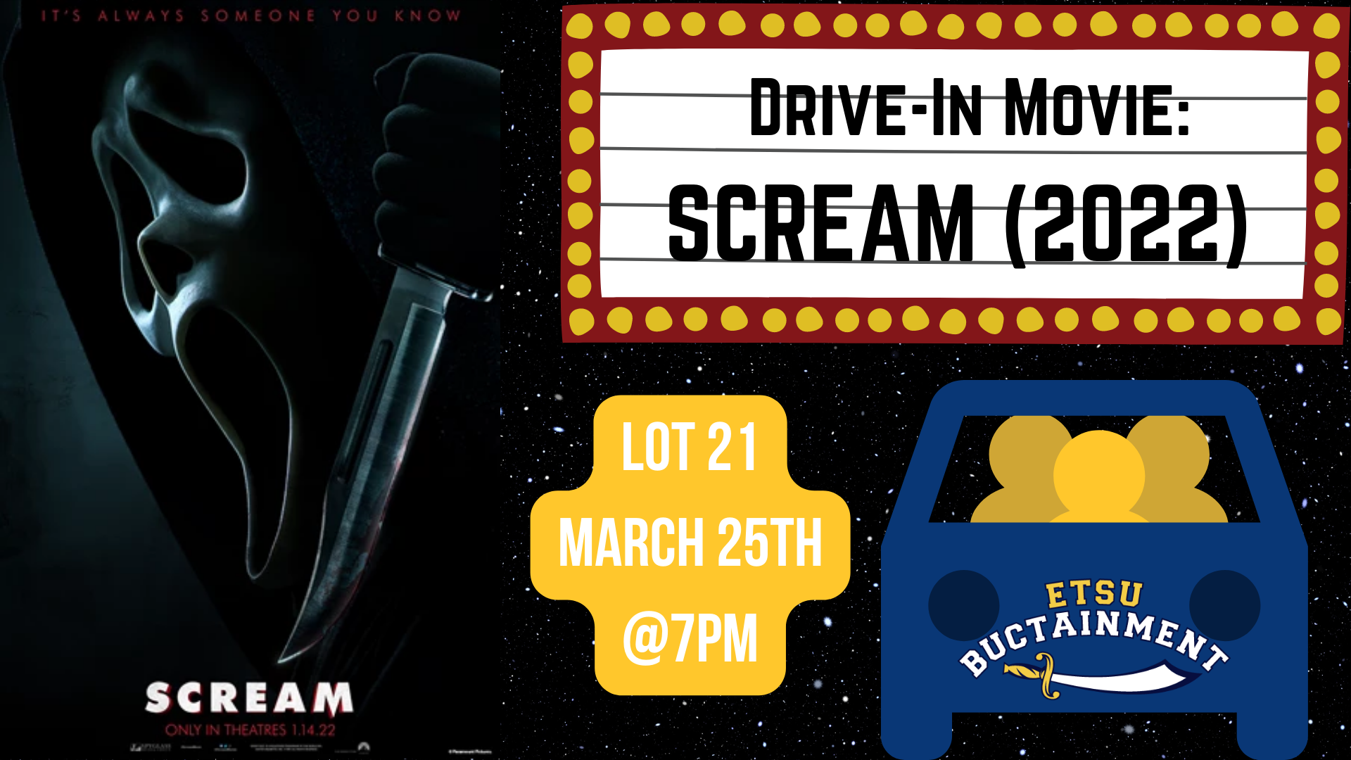Etsu Academic Calendar 2022 05 Campus Life - Drive-In Movie: Scream (2022)