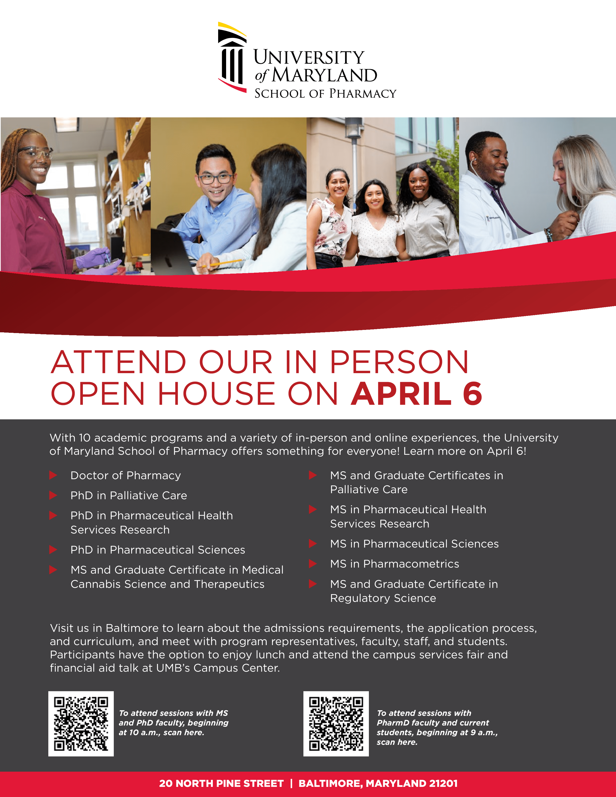 Frederick Community College - University of Maryland School of Pharmacy Off  Campus Recruitment: OPEN HOUSE