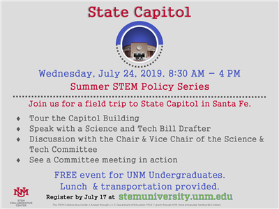 UNM Events Calendar State Capitol STEM Policy Series