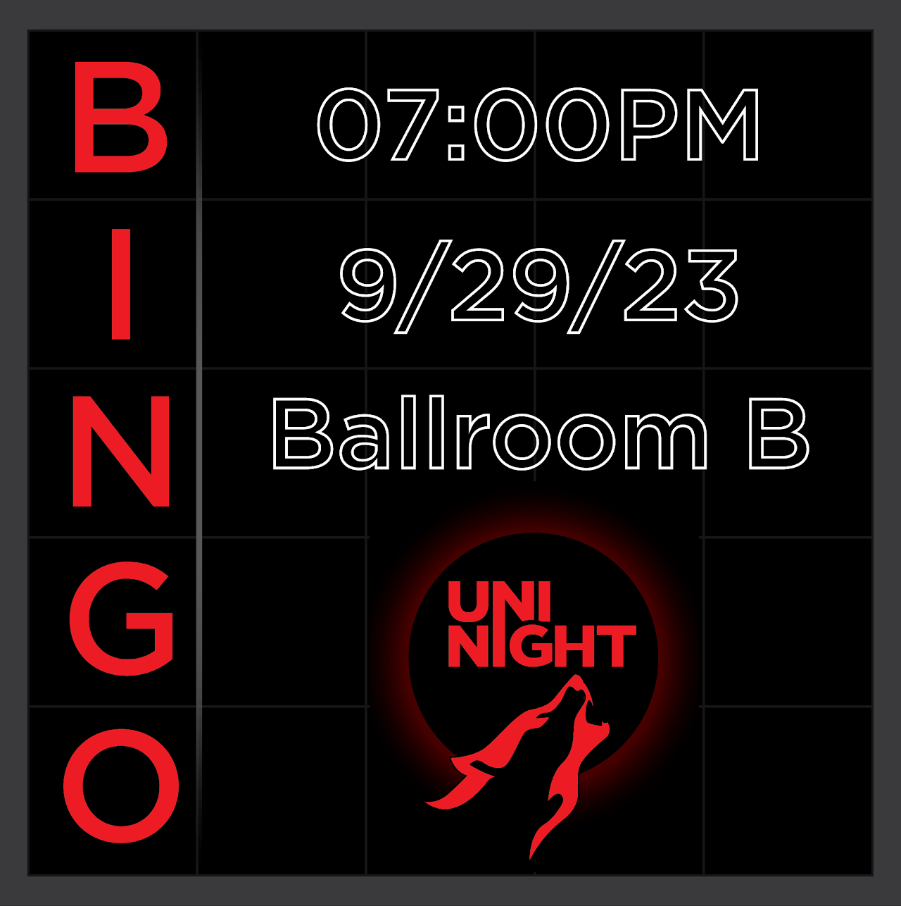 Student Activities - UNI Night - Bingo