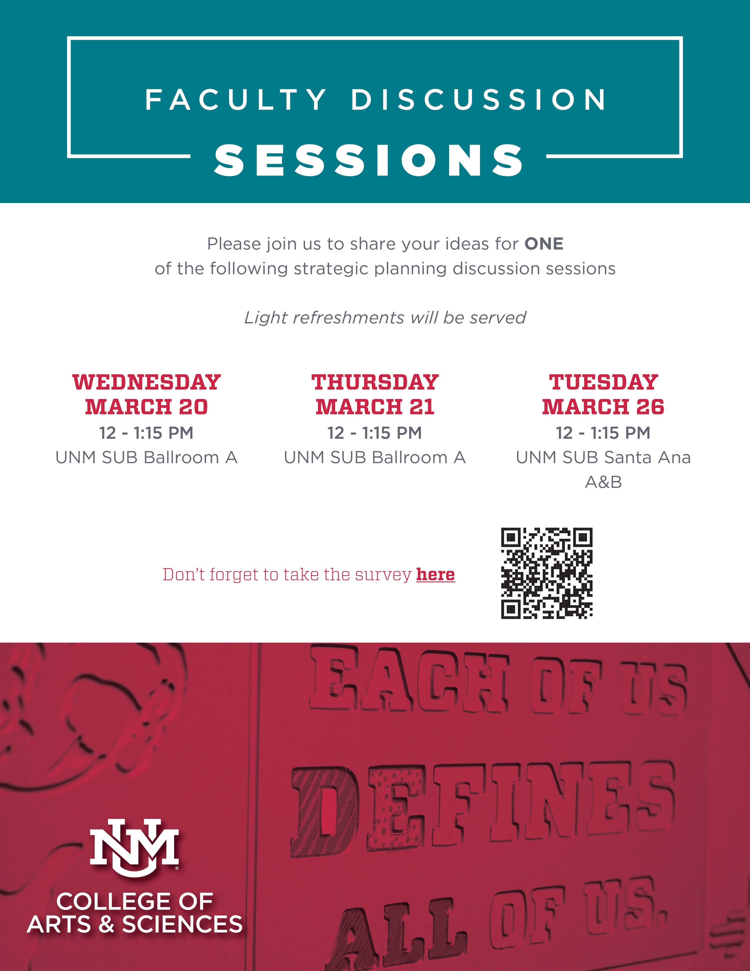 UNM Events Calendar - College of Arts & Sciences Student Discussion Sessions