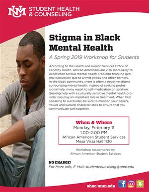 Student Health & Counseling - Stigma In Black Mental Health Workshop