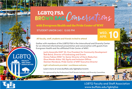 UB Events Calendar LGBTQ FSA Brown Bag Conversation with Evergreen