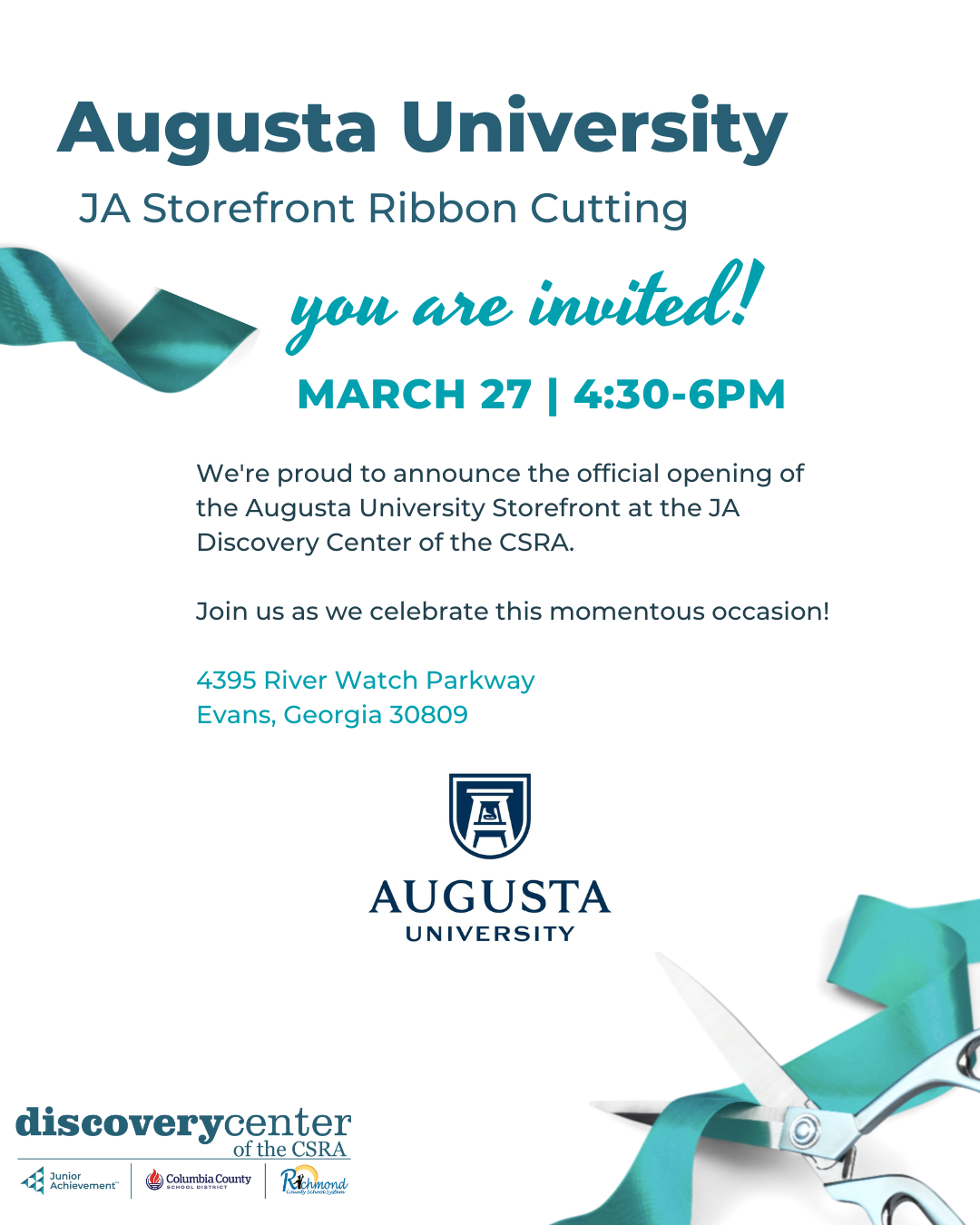 Event Calendar - JA Discovery Center of the CSRA Grand Opening of AU  Storefront
