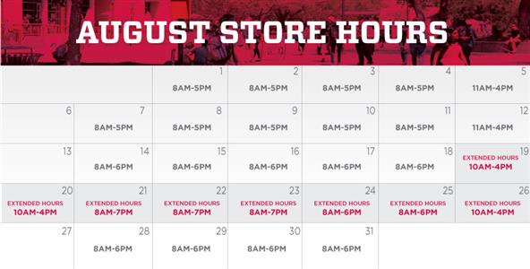 UNM Events Calendar Extended Store Hours