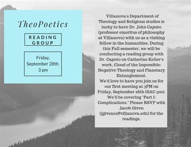 Villanova University Calendar TheoPoetics Reading Group