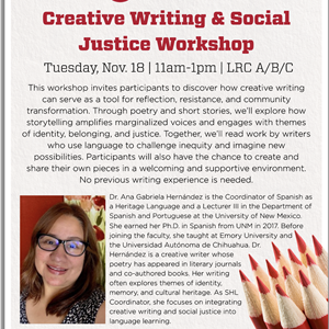 Image for: Creative Writing & Social Justice Workshop
