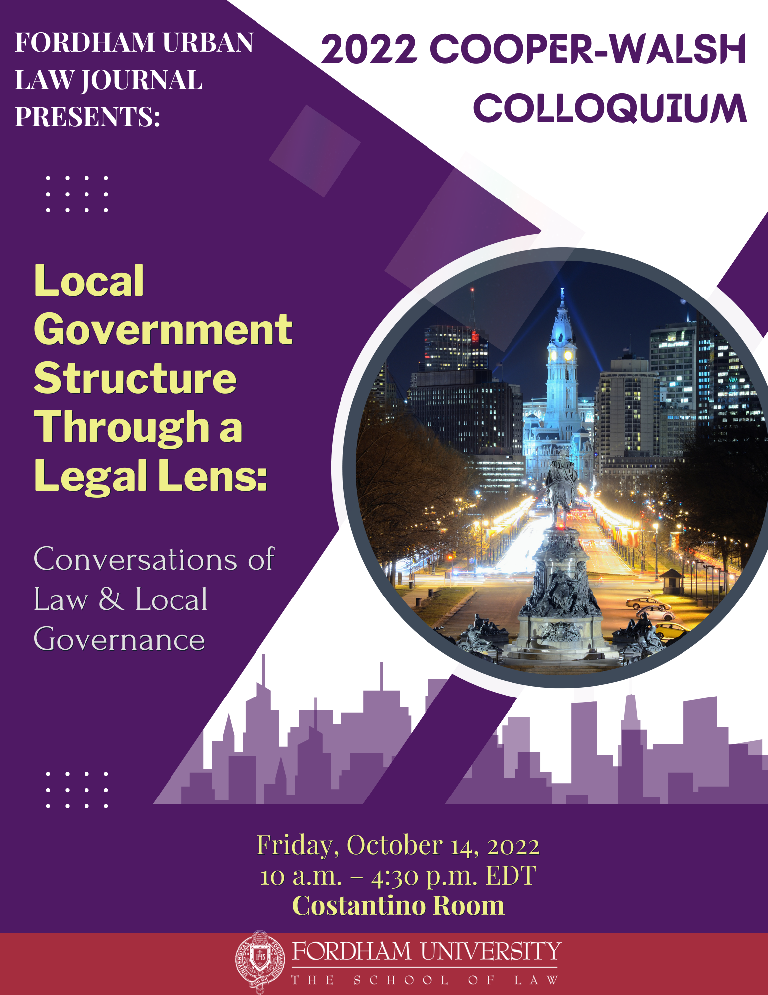 Fordham University School of Law - Fordham Urban Law Journal Cooper-Walsh  2022 Fall Colloquium