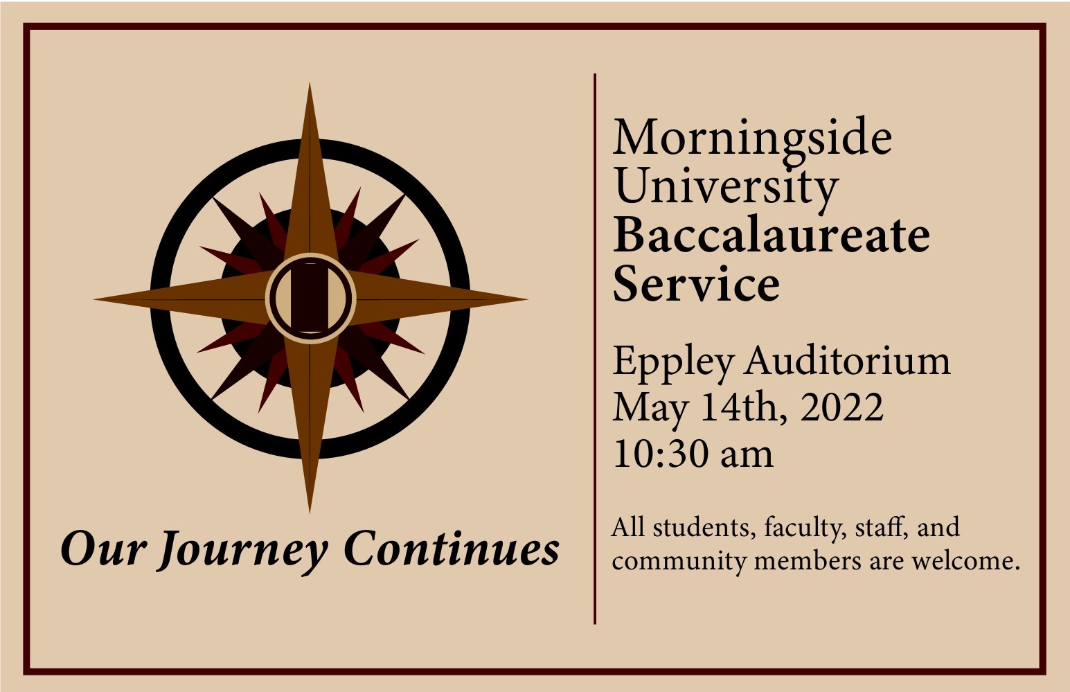 Morningside University - Baccalaureate (Graduate & Guests) Public Worship  all students, family, faculty, staff and community members welcome