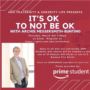 Image for: Fraternity & Sorority Life presents It's OK to Not be OK with Archie Messersmith-Bunting