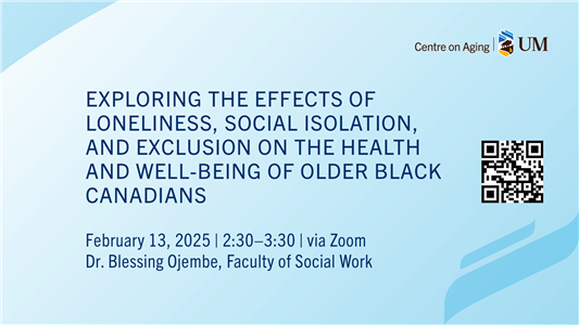 Centre on Aging speaker series Dr. Ojembe social media advertisement