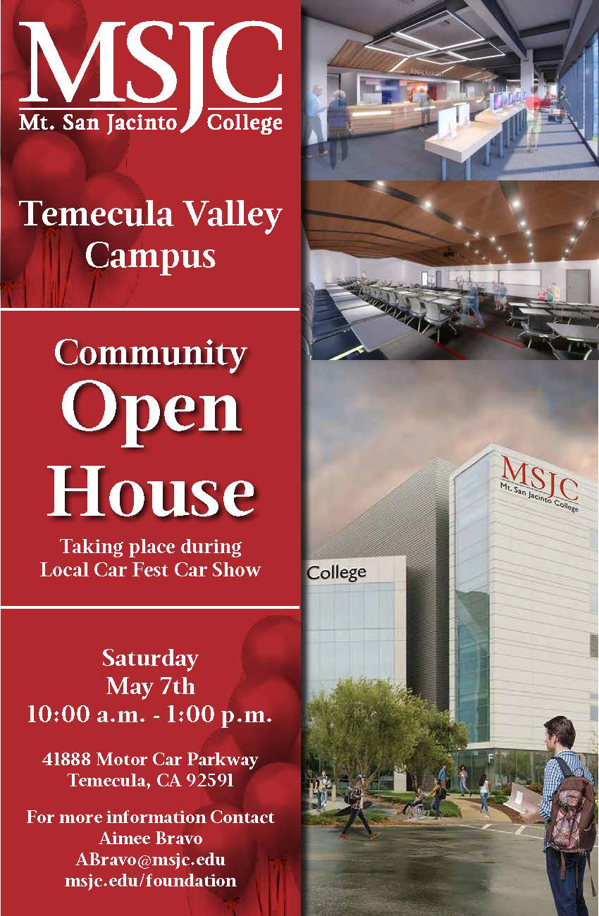 MSJC Events - Community Open House at the Temecula Valley Campus