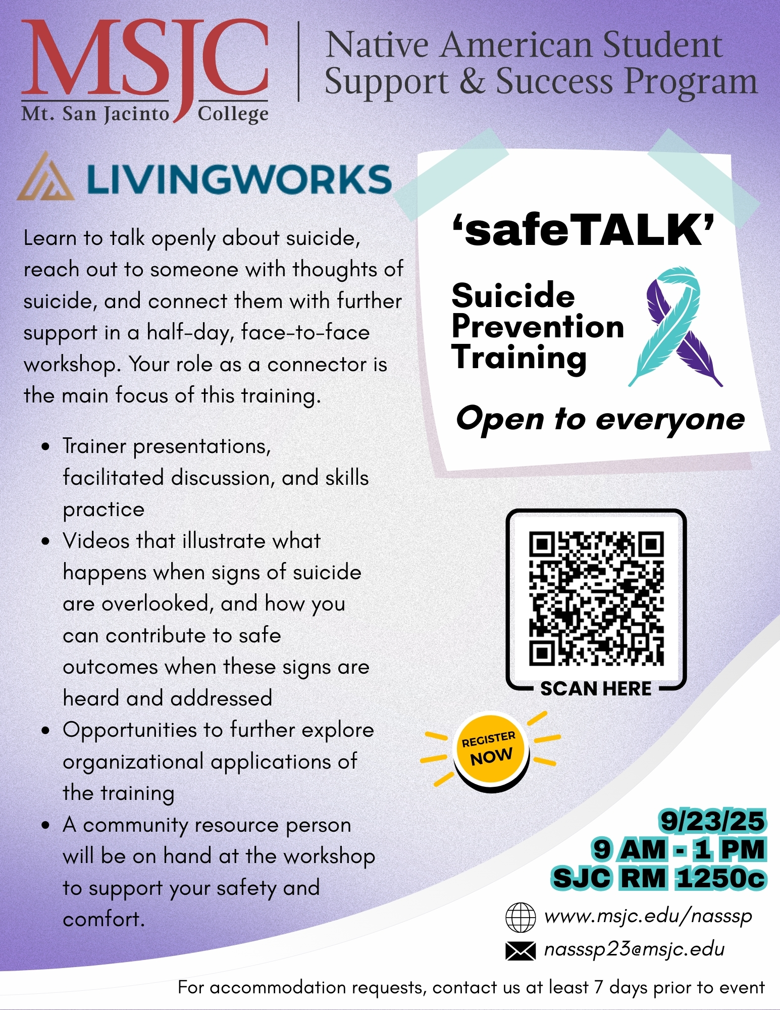 safeTALK flyer