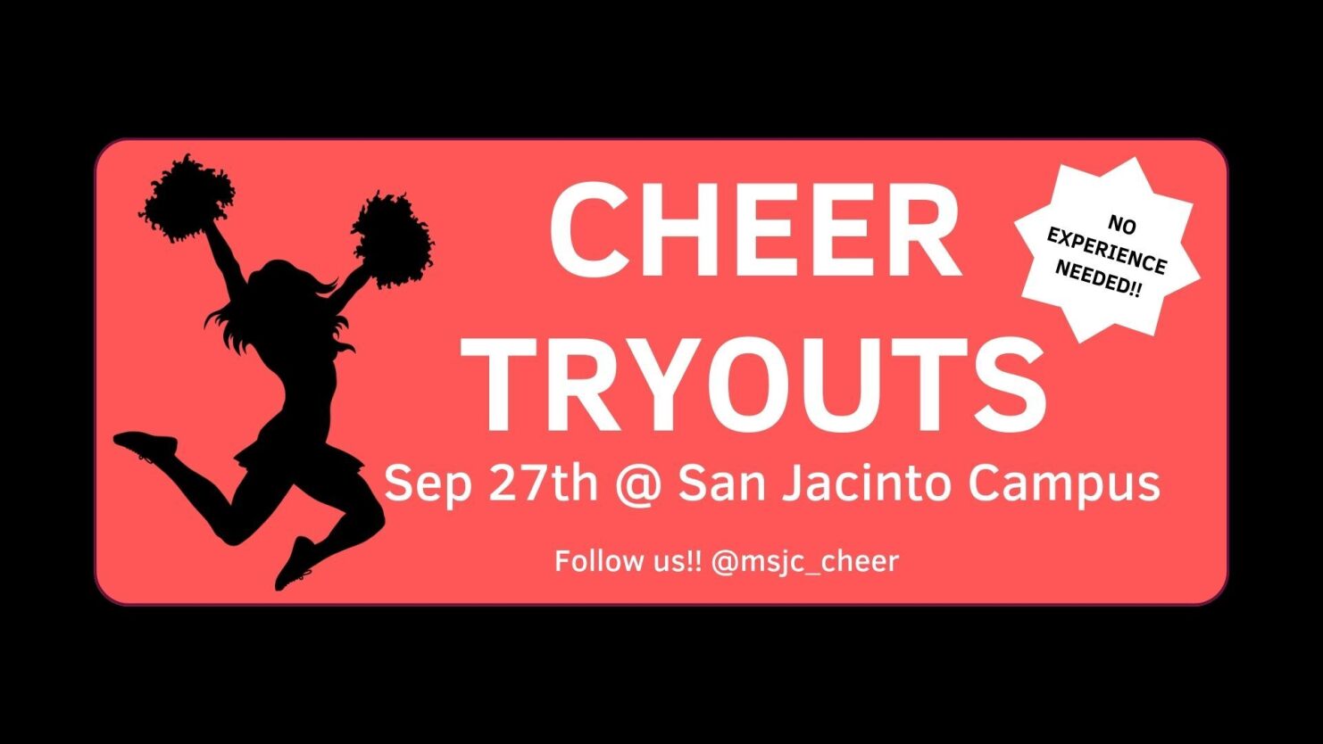 Cheerleading Tryouts Scheduled for Saturday, May 7 (12-6 p.m.