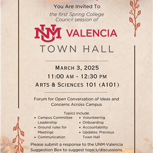 UNM-Valencia Town Hall Flyer