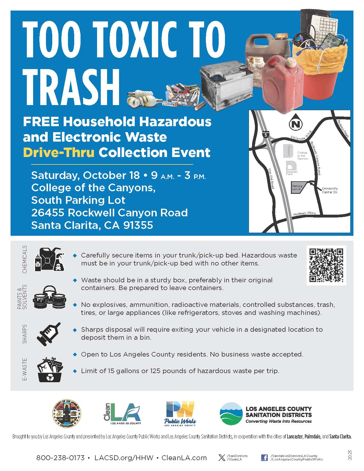 College of the Canyons - FREE Household Hazardous Waste Roundup