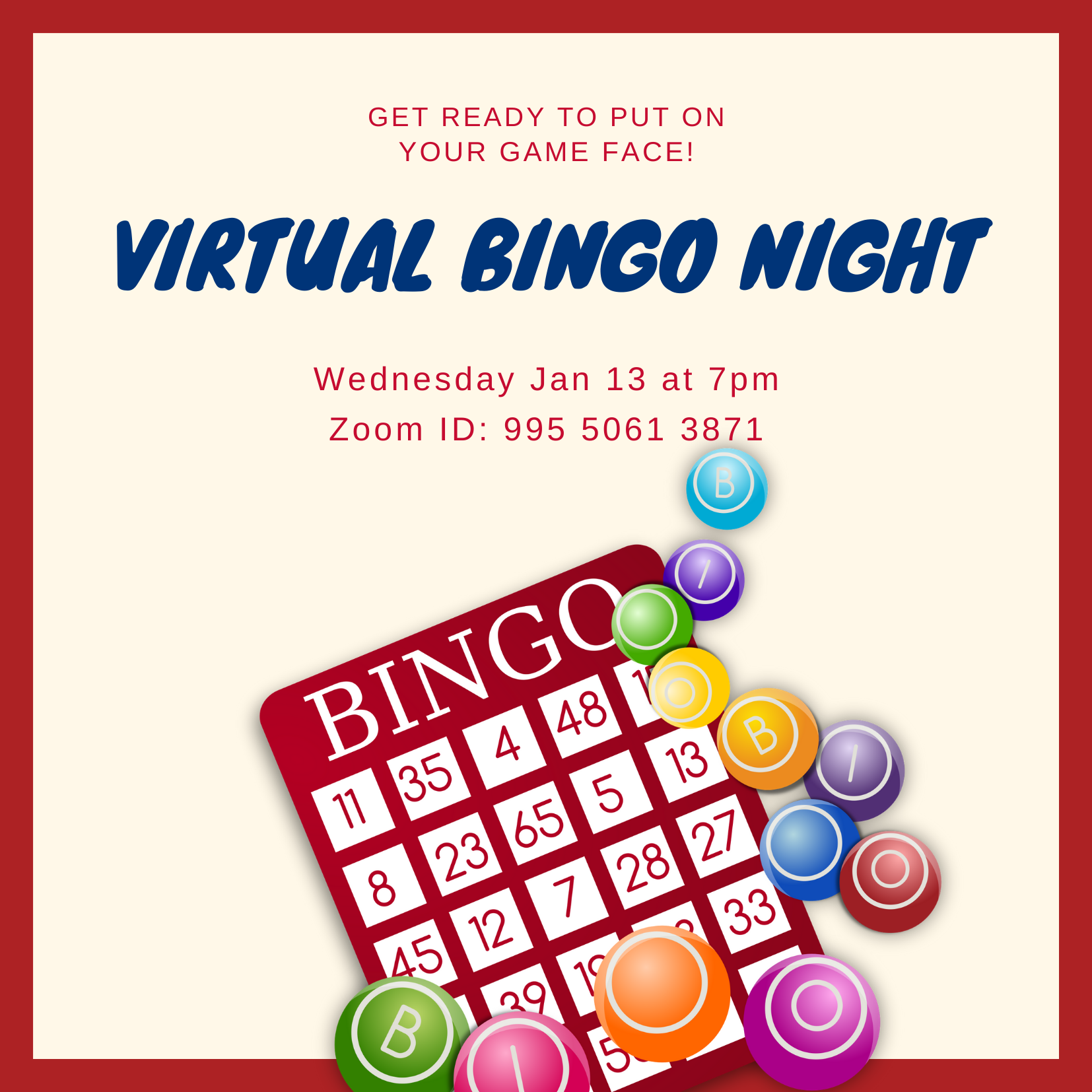 Virtual bingo night idea