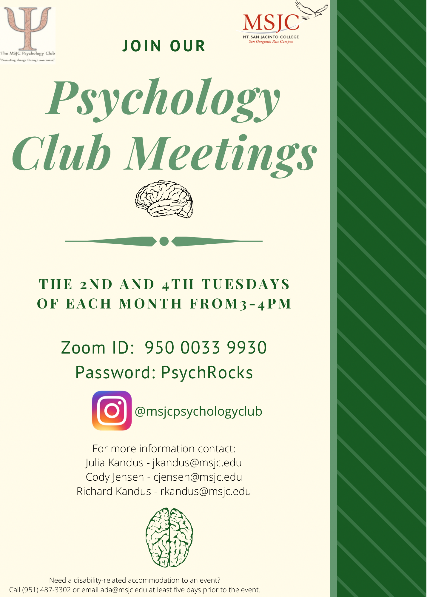 MSJC Events - Psychology Club