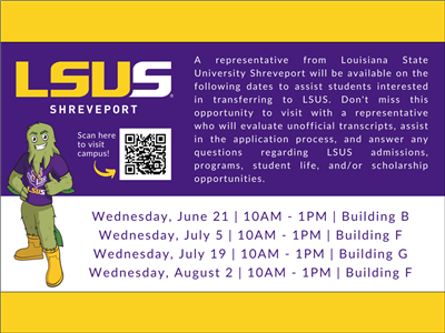 BPCC Events Calendar LSUS Transfer Visit BPCC Events Calendar LSUS Transfer Visit