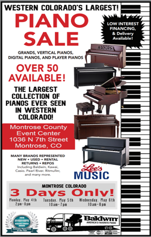 Montrose County - Lee's Music Piano Sale
