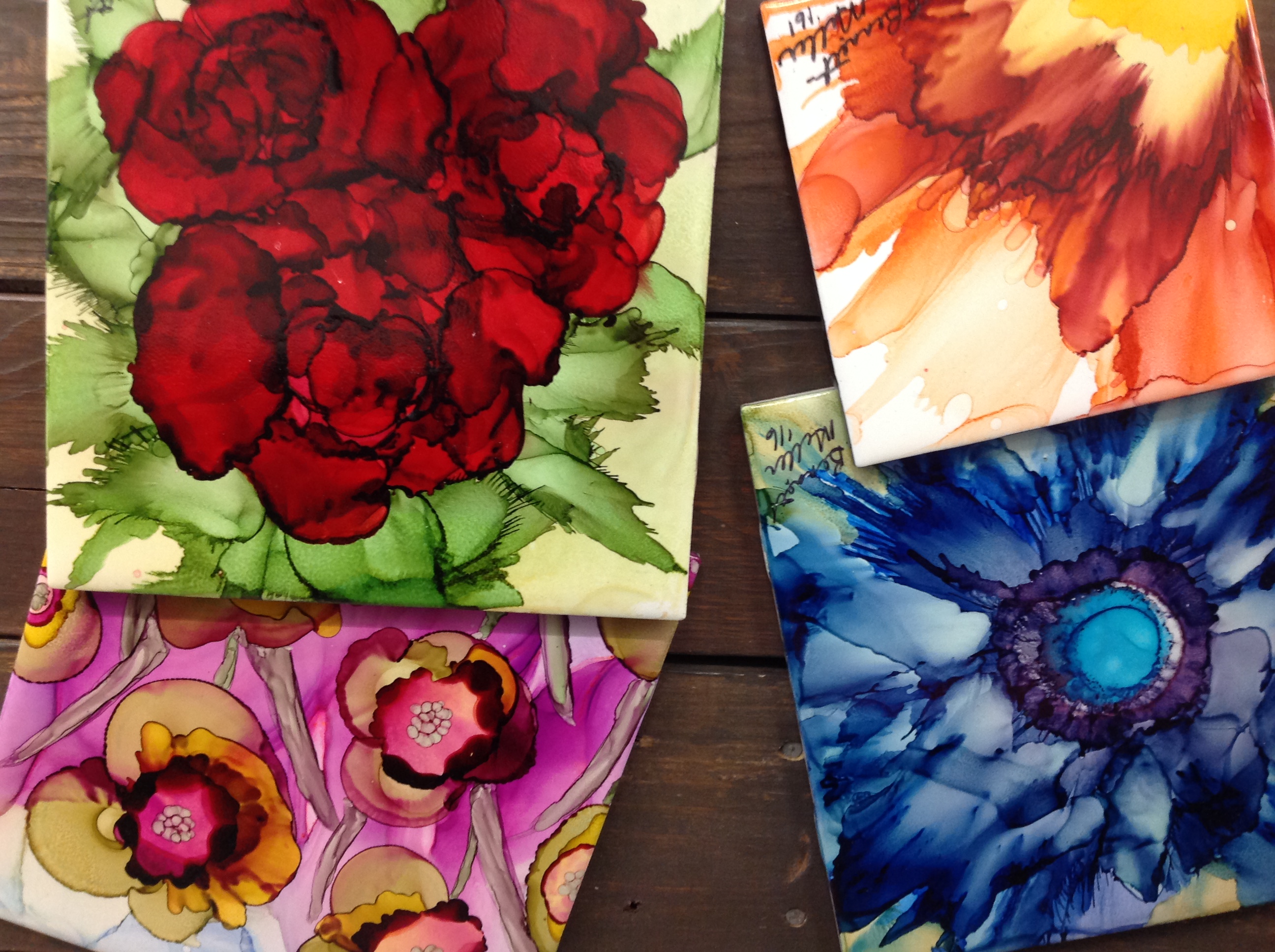 Alcohol Ink Tiles