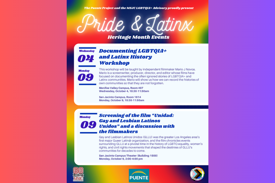 MSJC Events - Screening of the film “Unidad: Gay and Lesbian Latinos  Unidos” and a discussion with the filmmakers