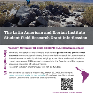 Image for: The Latin American and Iberian Institute Student Field Research Grant Info-Session