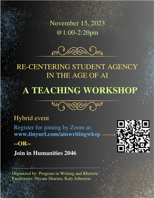 Re-Centering Student Agency in the Age of AI: A Teaching Workshop - Stony Brook University