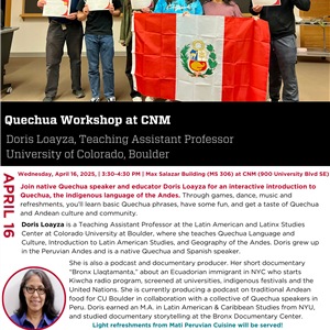 Image for: Quechua Workshop at CNM