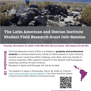 Image for: The Latin American and Iberian Institute Student Field Research Grant Info-Session