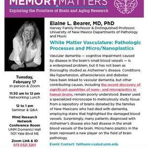 Image for: NM ADRC Seminar: "White matter vasculature: Pathologic processes and micro/nanoplastics"
