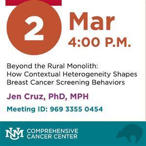 Image for: CCPS Program Meeting - Beyond the Rural Monolith: How Contextual Heterogeneity Shapes Breast Cancer Screening Behaviors