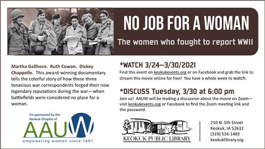 Keokuk Events No Job For A Woman Documentary Screening