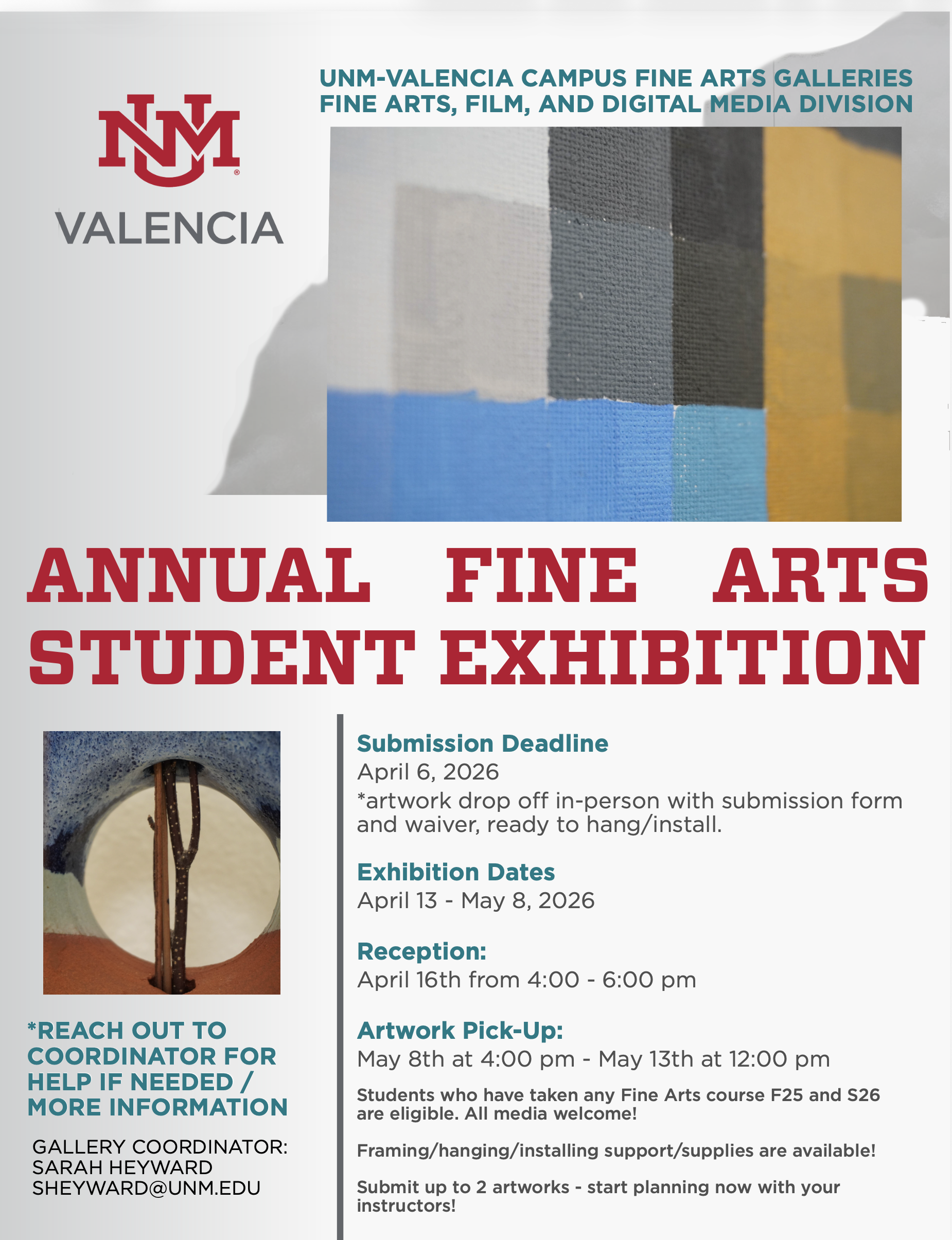UNM Events Calendar - Annual Fine Arts Student Exhibition and Reception