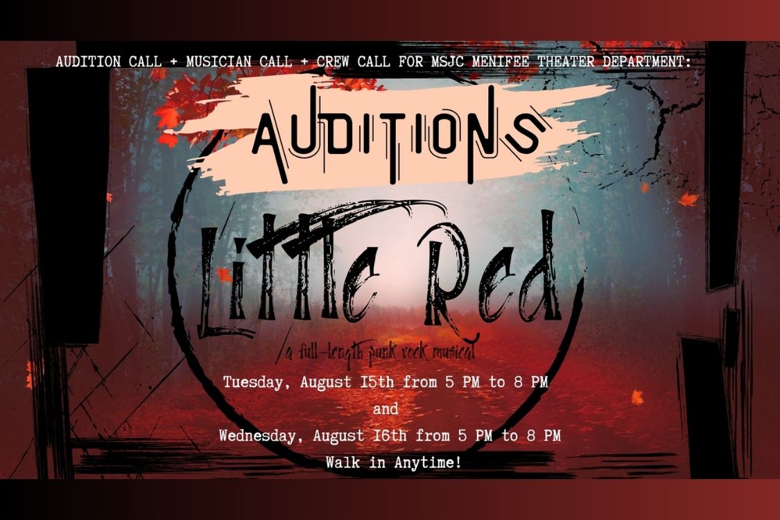 MSJC Events - Auditions for LITTLE RED a punk rock musical at MVC - DATES  ADDED